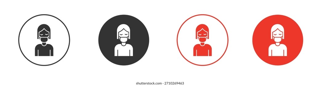 Person im Maskensymbol. Webvektordesign