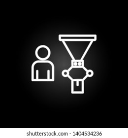 person and mechanism neon icon. Elements of intelligence set. Simple icon for websites, web design, mobile app, info graphics