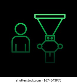 Person and mechanism nolan icon. Simple thin line, outline vector of intelligence icons for ui and ux, website or mobile application