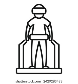 Person media platform icon outline vector. Game tech 360. Computer device display