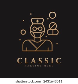 person with medicine logo vector template
