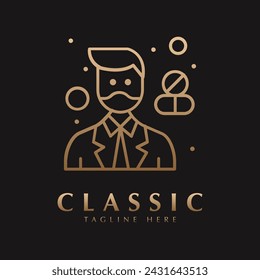 person with medicine logo vector template