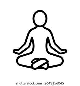 Person meditating in lotus position simple icon