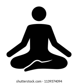 A person meditating in a state of zen calmness flat vector icon for yoga meditation apps and websites