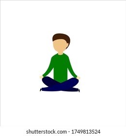 Person Meditation Vector Illustration Flat Design