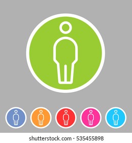 person men user icon flat web sign symbol logo label set