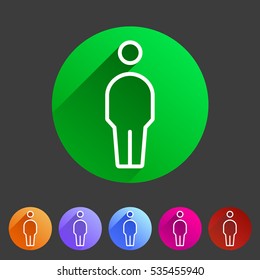 person men user icon flat web sign symbol logo label set