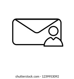 Person message line icon isolated on white