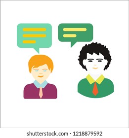 PERSON MESSAGE VECTOR ICON