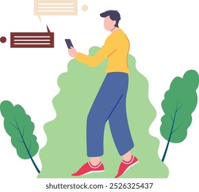 Person mit einem Mobiltelefon