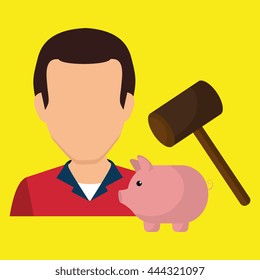 person and money concept design, vector illustration eps10 graphic 