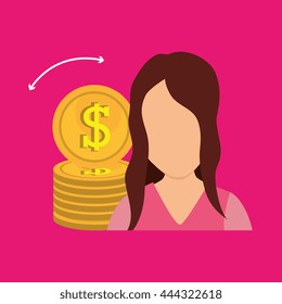 person and money concept design, vector illustration eps10 graphic 