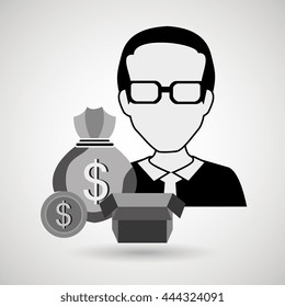 person and money concept design, vector illustration eps10 graphic 