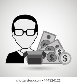 person and money concept design, vector illustration eps10 graphic 