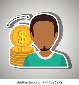 person and money concept design, vector illustration eps10 graphic 