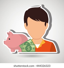 person and money concept design, vector illustration eps10 graphic 