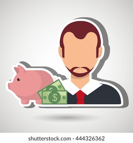 person and money concept design, vector illustration eps10 graphic 