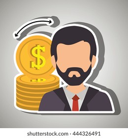 person and money concept design, vector illustration eps10 graphic 