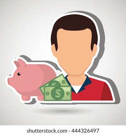 person and money concept design, vector illustration eps10 graphic 