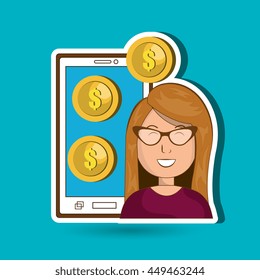 person and money concept design, vector illustration eps10 graphic 