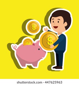 person with money  isolated icon design, vector illustration  graphic 