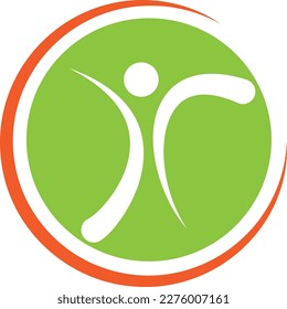 Person in motion, fitness and sport logo