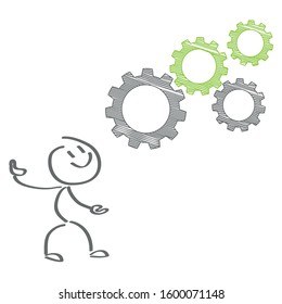 Stick Figure Problem Solving Thought: vector de stock (libre de ...