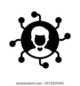 Person with multiple connections, symbolizing networking