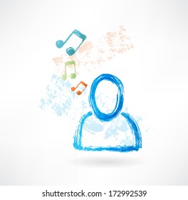 Person with music grunge icon