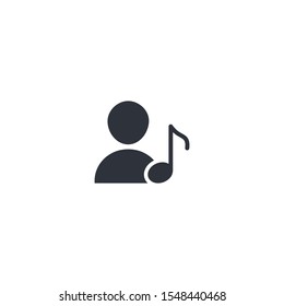 person and music icon DJ symbol logo template