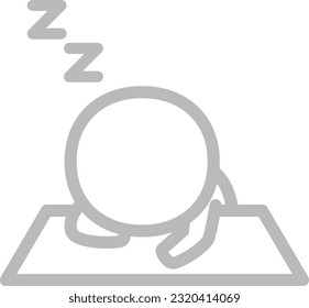 A person napping face down on a desk