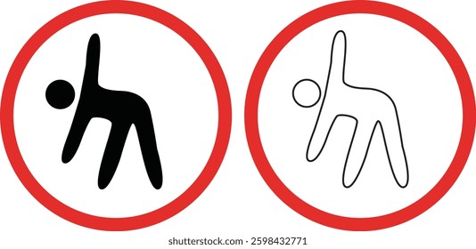 Person no Stretching and Reaching to the side Icons