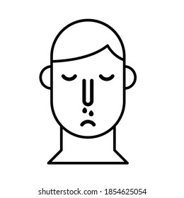 person with nose flu line style icon vector illustration design