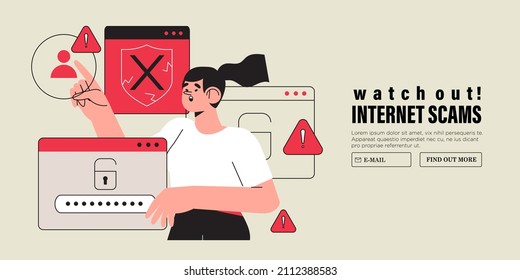 Person noticed suspicious activity or log-in attempts on account, information or personal data leak. Danger sign password was corrupted. Internet fraud or scam attack victim try to change password.
