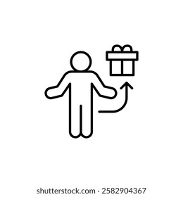 Person offer gift icon Flat fill set collection