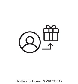 Person offer gift icon Outline vector for web ui