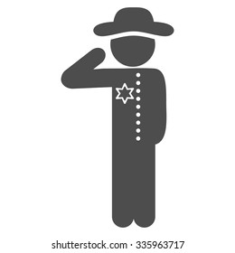 Person Officer vector icon. Style is flat symbol, gray color, rounded angles, white background.
