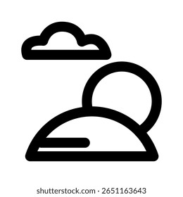 Person on Beach icon thick bold line