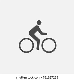 person on a bike riding a bicycle simple vector icon