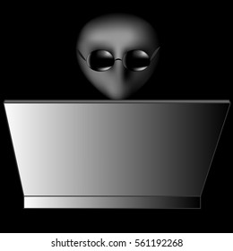 A person on a black background hacker, hacking