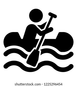 
A person on a boat having fun, rafting 
