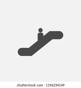 Person on escalator vector icon transport system