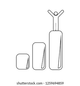 the person on the lifting chart icon. Element of Sucsess and awards for mobile concept and web apps icon. Thin line icon for website design and development, app development