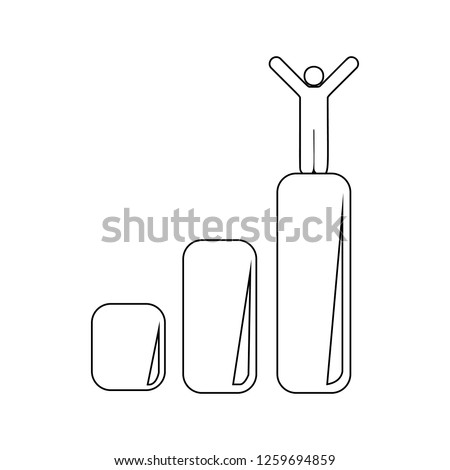 the person on the lifting chart icon. Element of Sucsess and awards for mobile concept and web apps icon. Thin line icon for website design and development, app development