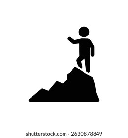 Person on Mountain Top Representing Achievement and Success