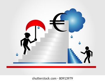 person on mountain with umbrella