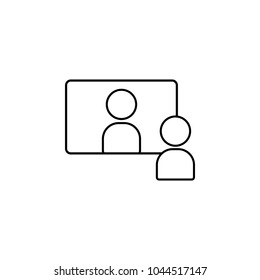 person on the screen icon. Element of online education icon for mobile concept and web apps. Thin line  icon for website design and development, app development on white background