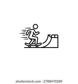 Person on skateboard going down ramp
