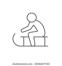 Person on sled line icon