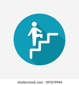 Person on stairs vector icon